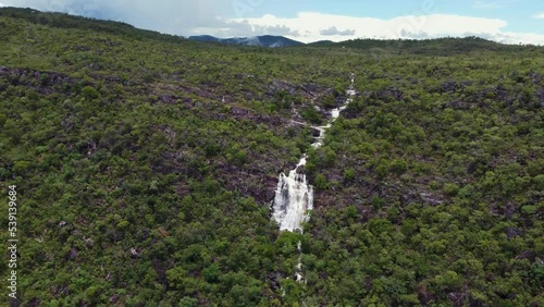 top view of a waterfall in Chapada dos Veadeiros - Brazil photo