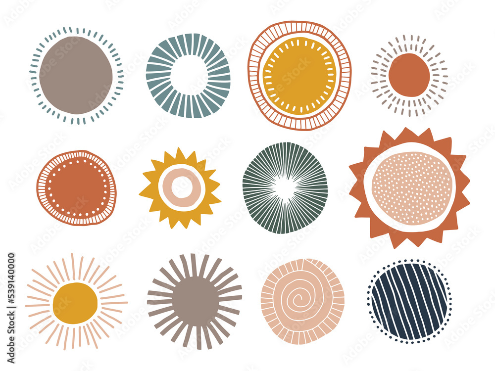 Sun boho illustration moden elements for design Sun boho illustration moden elements for design