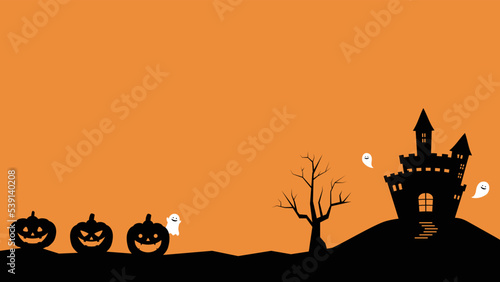 16:9｜ハロウィン・カボチャ・お化け・お城｜mayucolor05