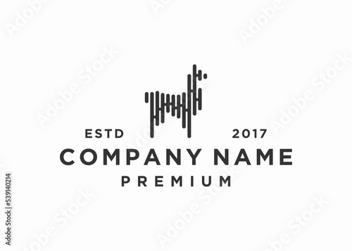 alpaca music logo design vector illustration template