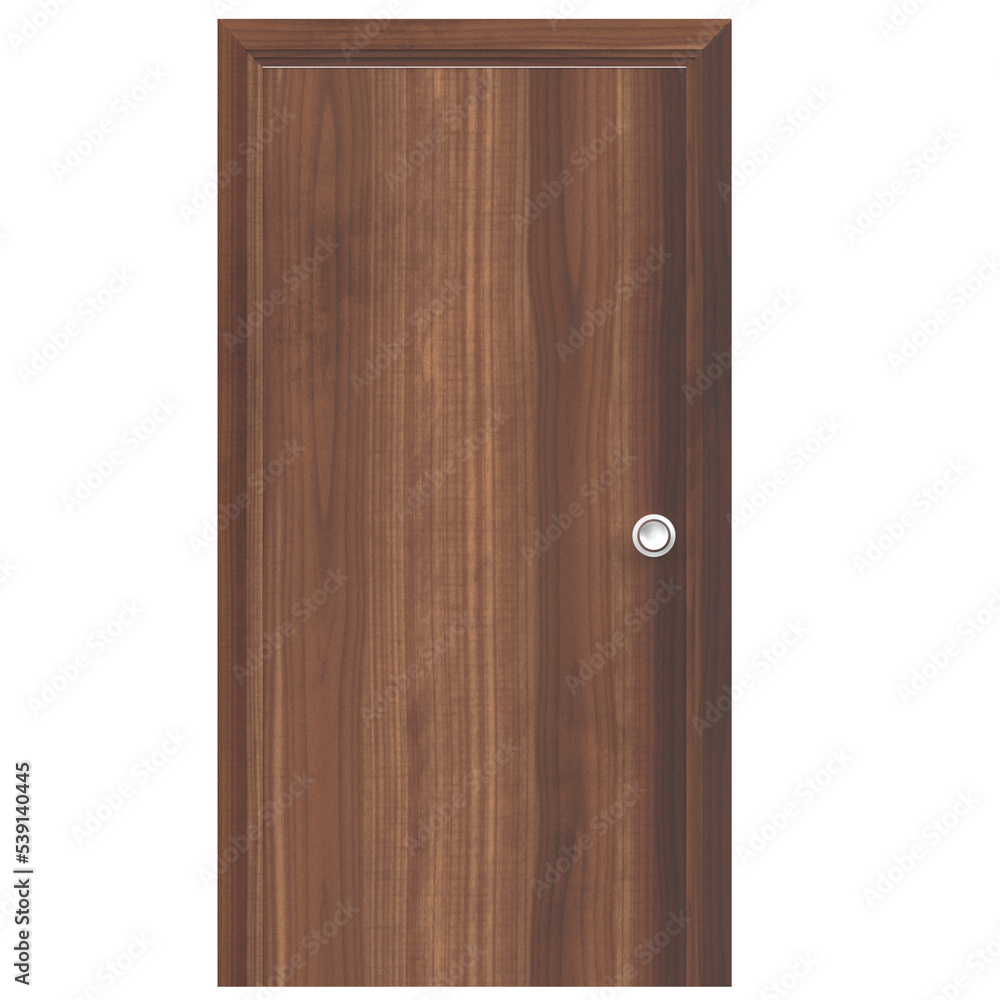 3d rendering illustration of a flush door with frame