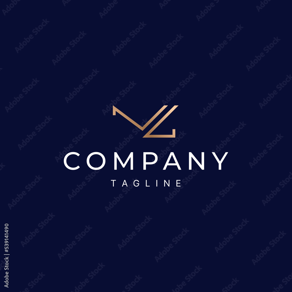 V4 monogram logo design in luxury style on dark blue background. V4 monogram logo design in luxury style on dark blue background.