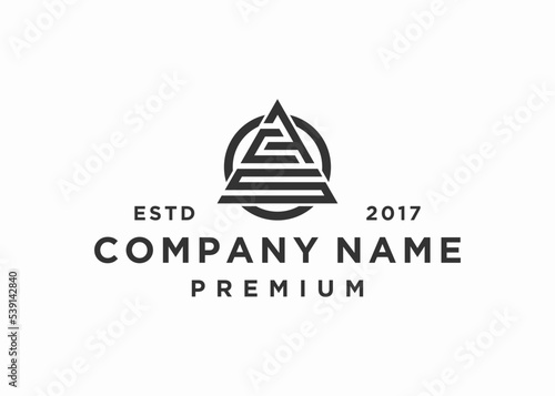 initials letter acs triangle logo design vector illustration template photo