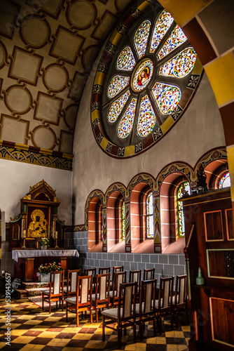 Wnętrze kościoła im. św. Floriana w Wirach. photo