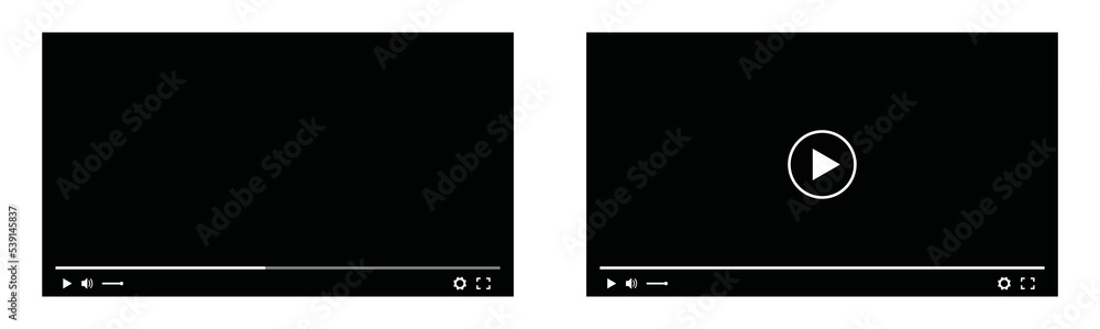 Video player template icon. Multimedia player template icon, vector illustration Video player template icon. Multimedia player template icon, vector illustration