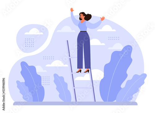 Bravery concept. Challenge overcoming, taking a risk to achieve