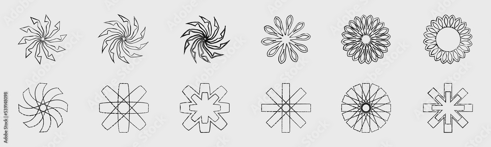 Retrofuturistic y2k geometry design elements collection. Trendy geometric design elements. Simple shapes forms. Retrofuturistic y2k geometry design elements collection. Trendy geometric design elements. Simple shapes forms.