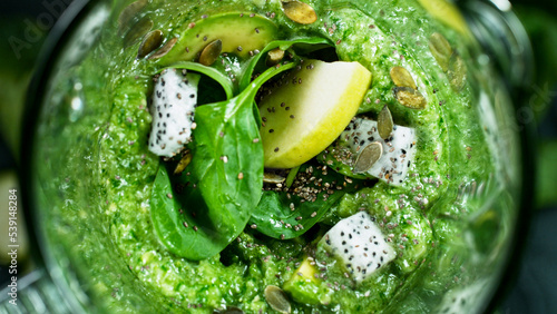 Green fresh smoothie blende...