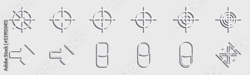Collection of Y2K elements. Trendy geometric design elements. Simple shapes forms.