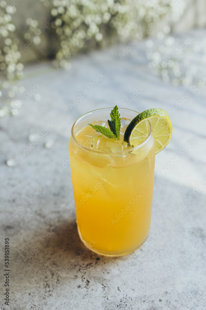 Fototapeta premium Glass of cold lemonade