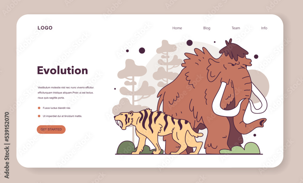 Evolution of life forms on Earth concept. Prehistoric and extinct ...