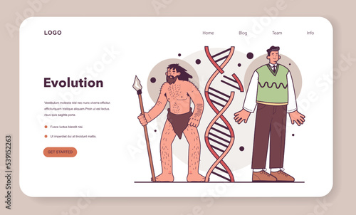 Human evolution stages. Evolutionary development from primate