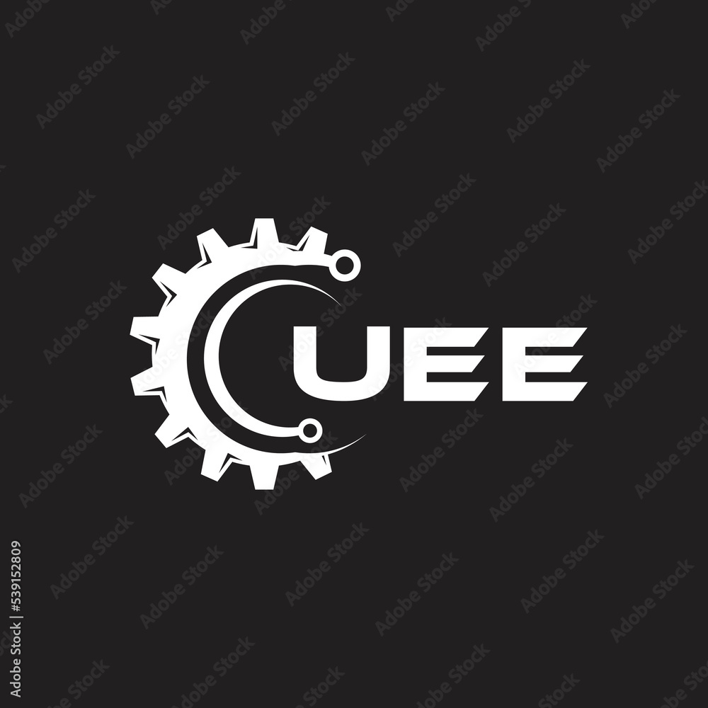 UEE letter technology logo design on black background. UEE creative initials letter IT logo concept. UEE setting shape design.
UEE letter technology logo design on black background. UEE creative initials letter IT logo concept. UEE setting shape design.