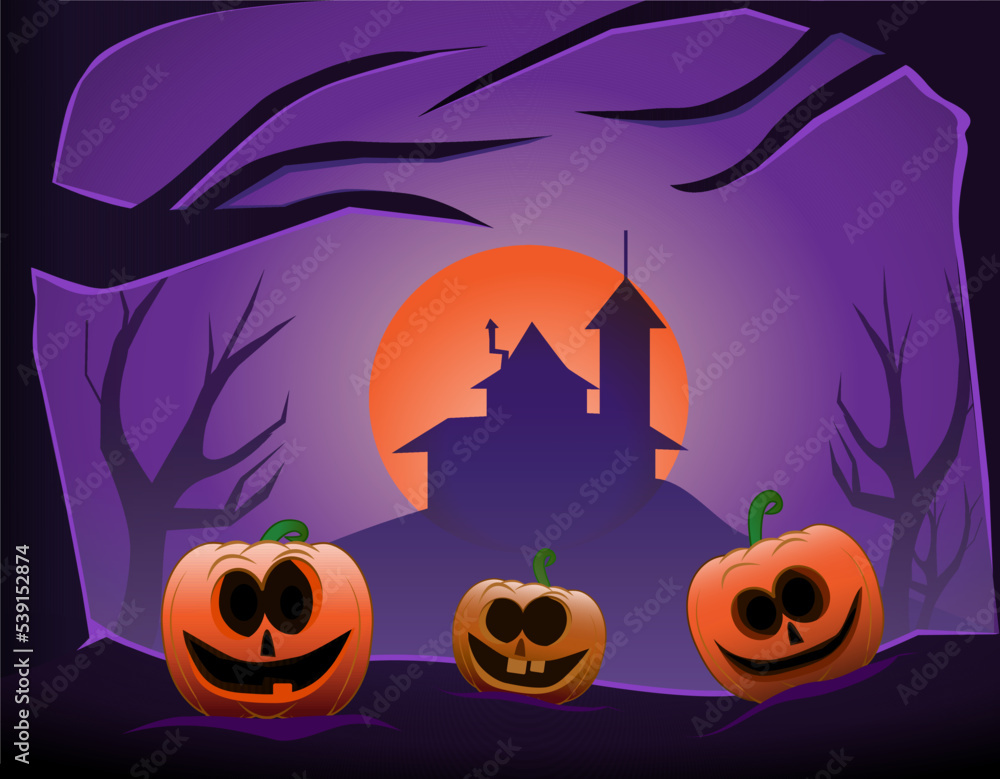 hallowen background with pumpkin