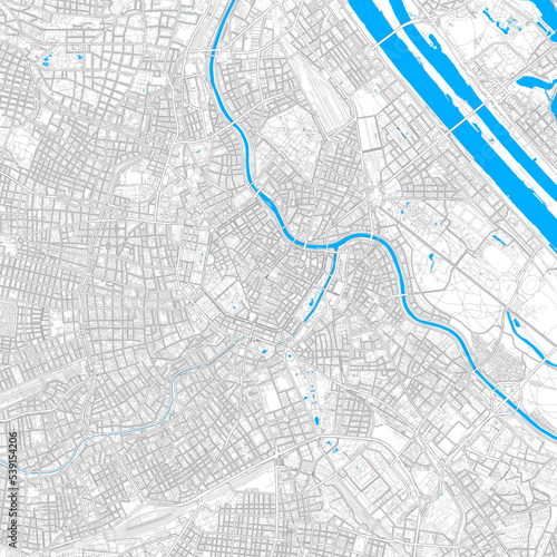 Vienna, Austria high resolution vector map