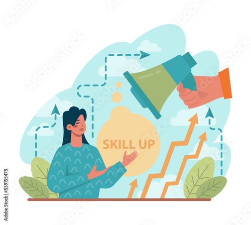 Skill up concept. Increasing of business or professional abilities