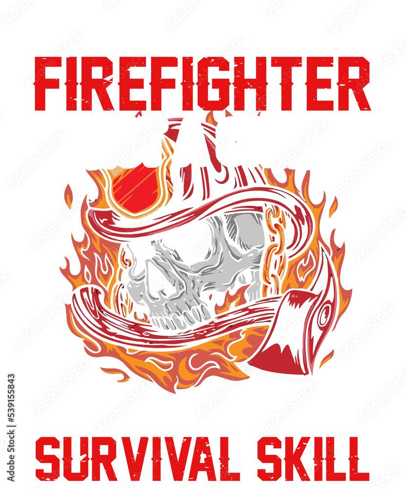 Fototapeta premium Firefighter t shirt design