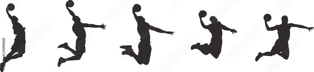 silhouettes of people playing basketball silhouettes of people playing basketball