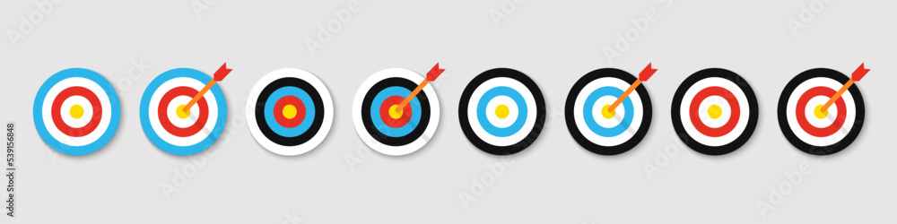 Target with arrows. Goal symbols. Archery Targets with arrow. Vector illustration Target with arrows. Goal symbols. Archery Targets with arrow. Vector illustration