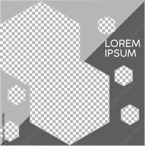 hexagon shape background template with gray color