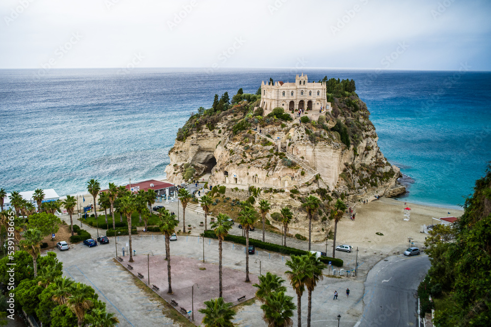 historic buildings on a cliff in the city of Tropea