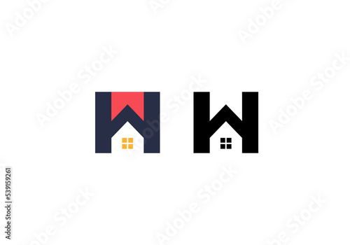 H, Bookmark and House Logo Concept. Symbol with Negative Space. Vector Illustration of Real Estate. Simple and Modern Logo Design for the Company Relating to Home Business