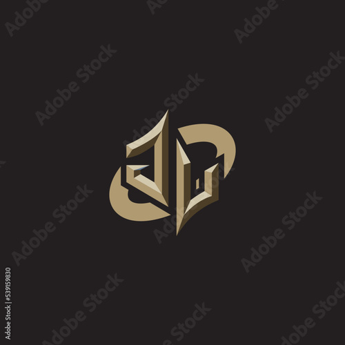 JV initials concept logo professional design esport gaming