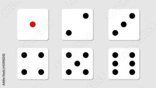 solid dice game icon set on white background, icon for game design, flat illustration, casino concept, random symbol, luck sign, simple design
