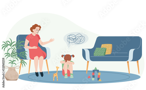 Child Psychologist Flat Concept