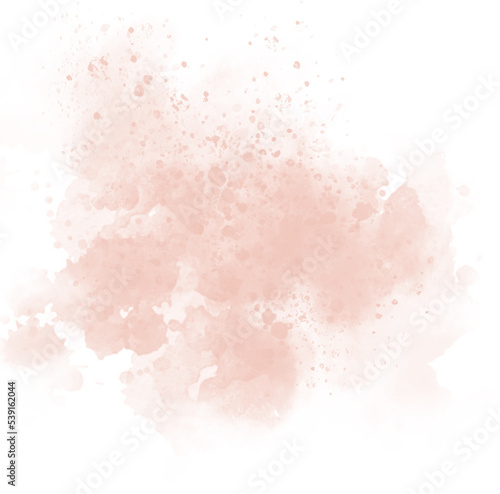 Watercolor abstract hand drawn Pink Spot. Wet coral stain with splash painted by ink and brush for cute background