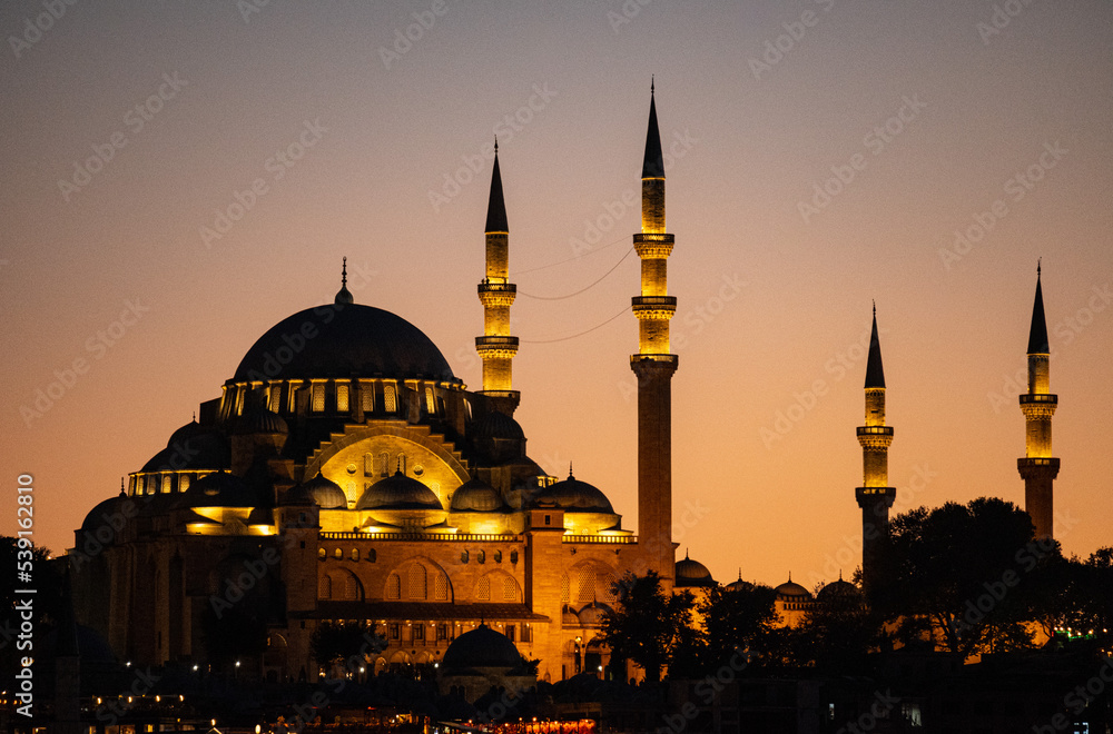 Illuminated Ayia Sofia in the evening 