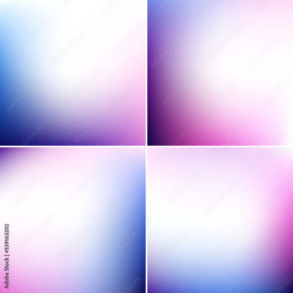 Smooth blur background collection - abstract gradient backgrounds set