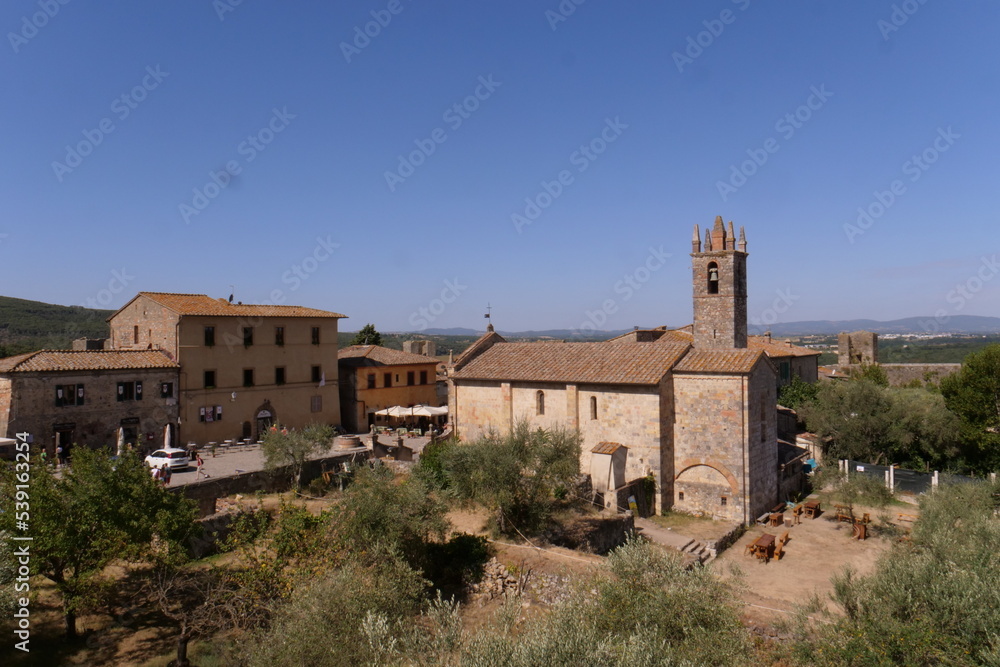 Building and landmark of Monteriggioni in Tuscany
