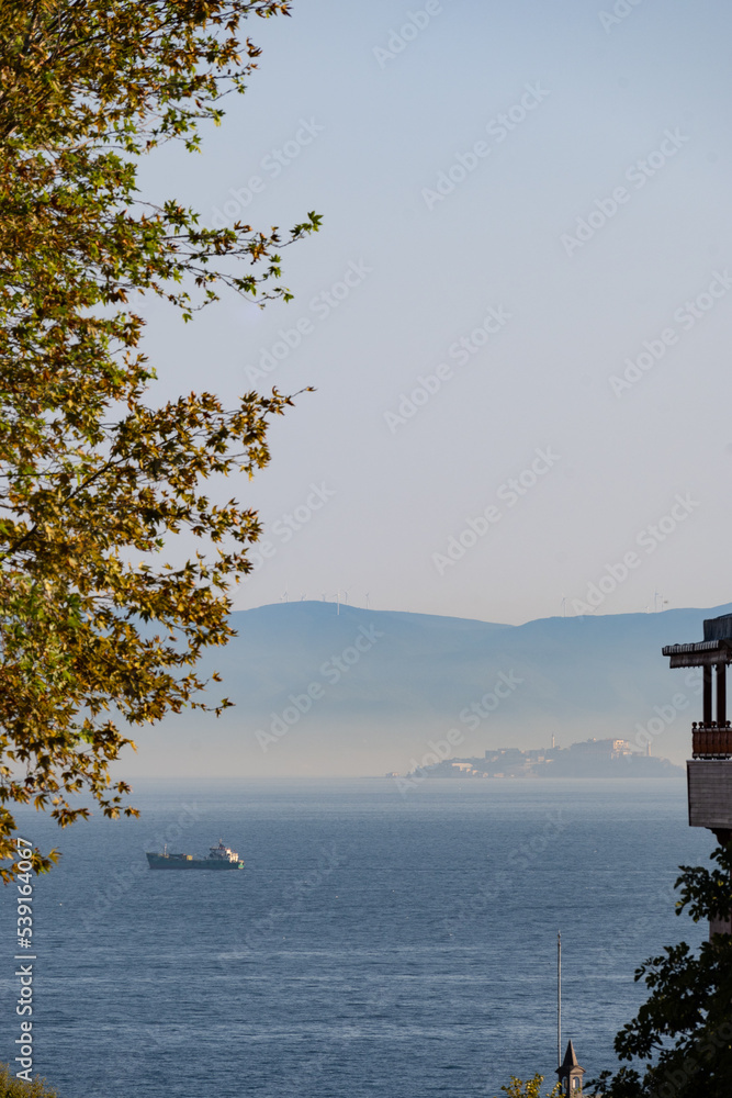 Marvelous seascape view from the Aya Sofia in Instabul to the Bosporus Marvelous seascape view from the Aya Sofia in Instabul to the Bosporus