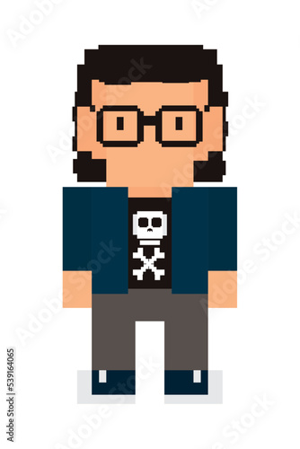 pixel young man