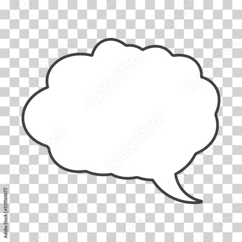 white colored speech bubble icon - vector illustration on transparent background