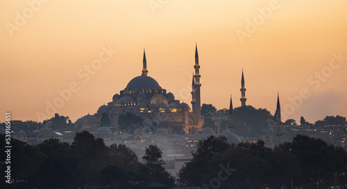 Illuminated Ayia Sofia in the evening  photo