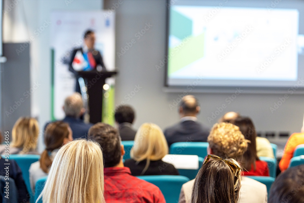 Obraz premium Business conference and presentation or international political event