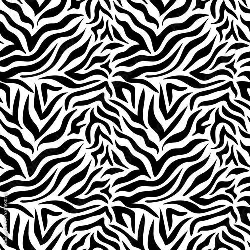 Zebra skin  stripes seamless pattern. Surface design for textile  fabric  wallpaper  wrapping  gift wrap  paper  scrapbook and packaging. Vector illustration