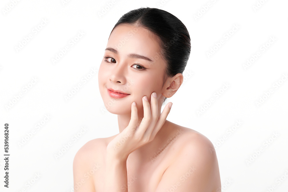 Beautiful young asian woman with clean fresh skin on white background, Face care, Facial treatment, Cosmetology, beauty and spa, Asian women portrait. Beautiful young asian woman with clean fresh skin on white background, Face care, Facial treatment, Cosmetology, beauty and spa, Asian women portrait.
