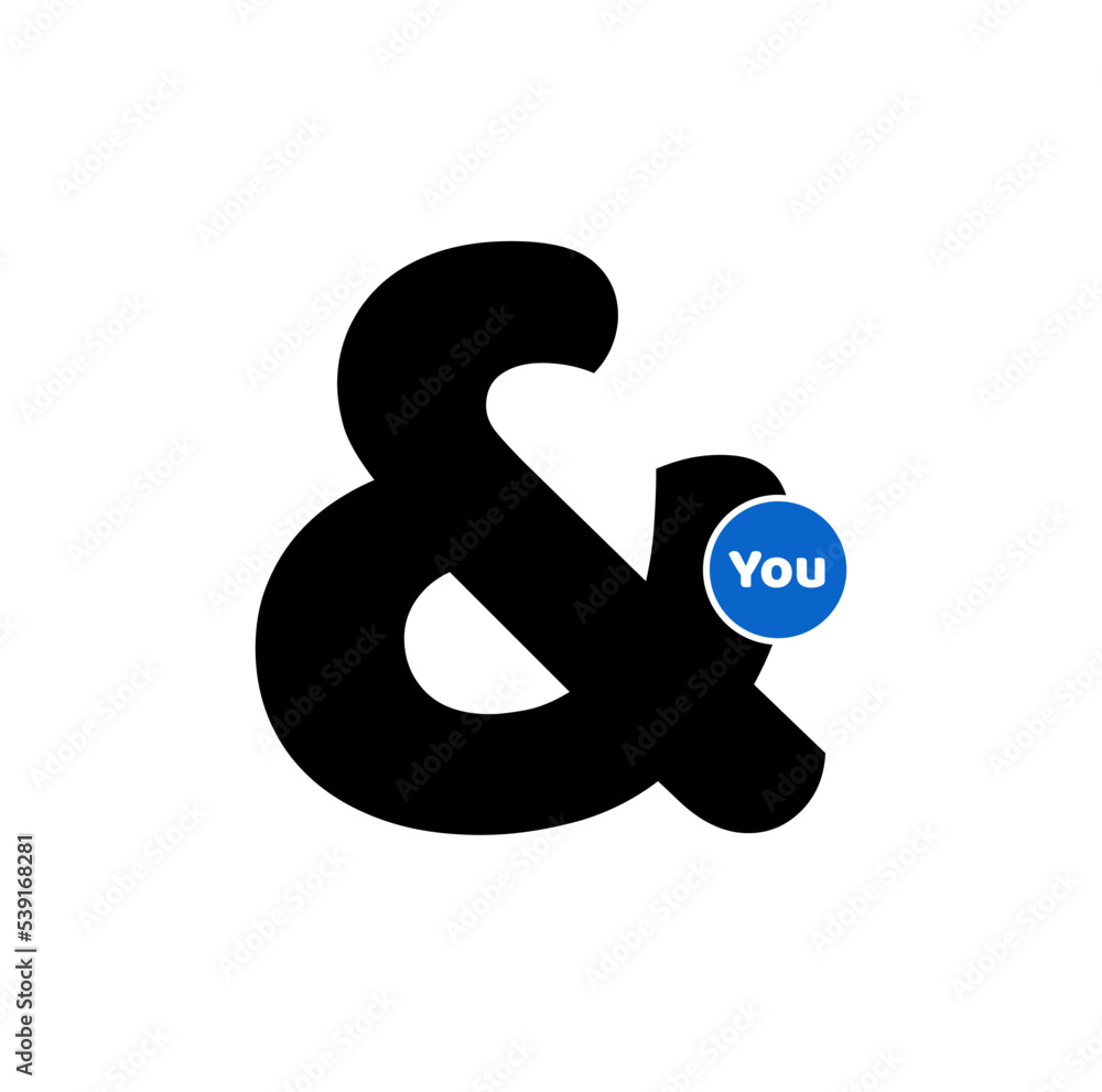 'And you' typography vector icon. 'And you' brand name symbol. 'And you' typography vector icon. 'And you' brand name symbol.
