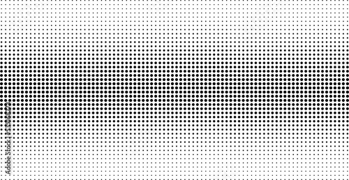 Halftone effect dotted line gradient abstract background. Vector black and white dots grunge texture, pattern