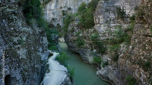 Aerial View of scenic Canyon Osumit, Albania photo