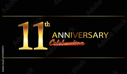 11 anniversary background. 11th anniversary celebration. 11 year anniversary celebration. Anniversary on black background.