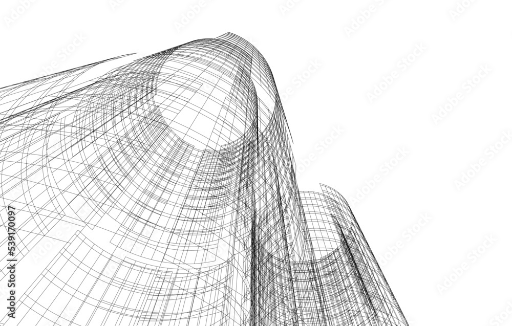 Modern architecture vector 3d illustration