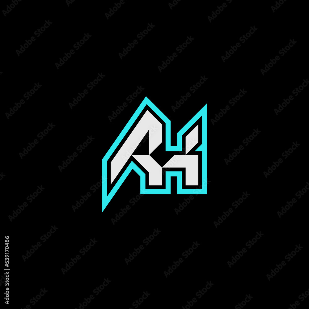 AK blue light logo esport concept gaming initial AK blue light logo esport concept gaming initial