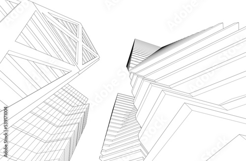 Print op canvas sketch of building