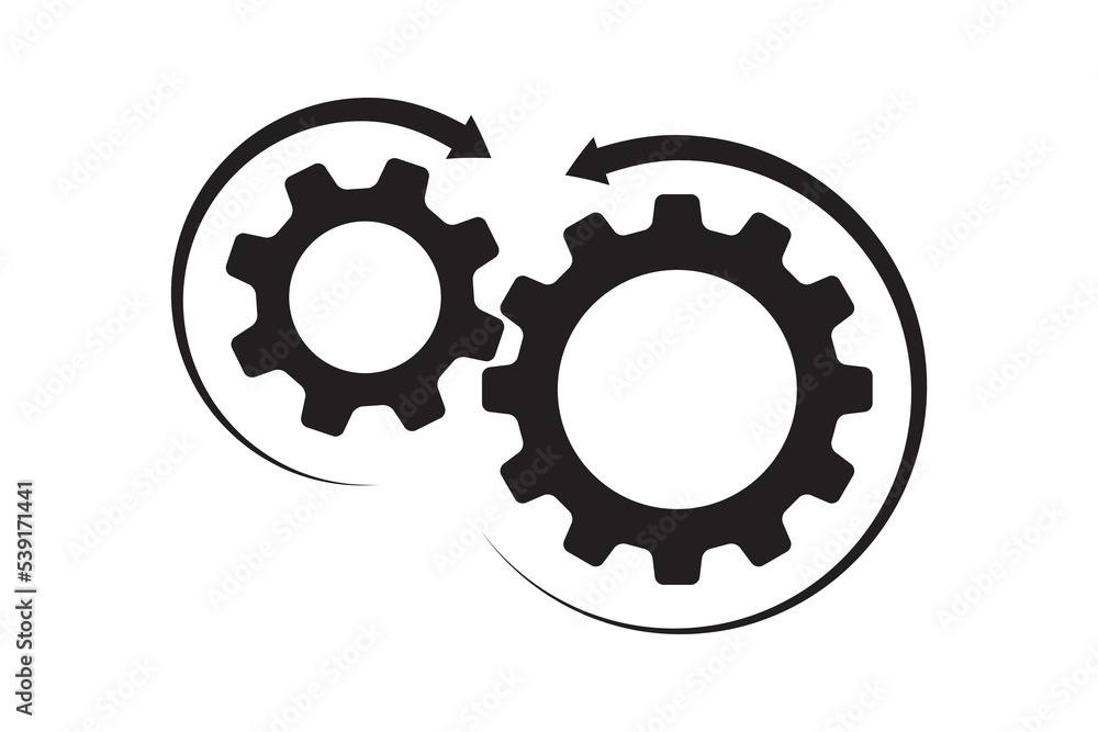 Setting icon vector with work cog gear element. Cogweel mechanism symbol. Setting icon vector with work cog gear element. Cogweel mechanism symbol.