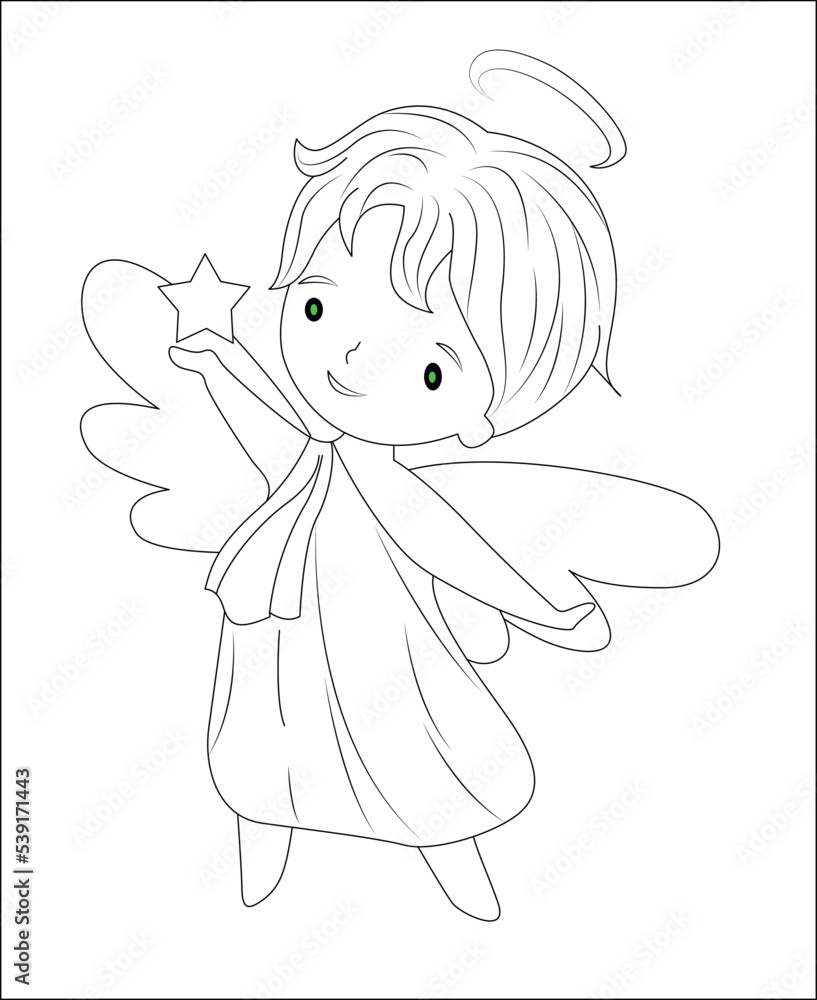 Fototapeta premium funny angle coloring page for kids