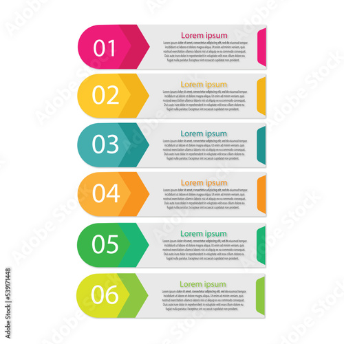 Business infographics template for presentation, education, web design, banners, brochures. Clean numbered banners for sample text or step lable infographic elements.Vector design template.